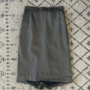 Carolina Herrera geoprint pencil skirt w/ train detail dark academia sz 6 Flawed